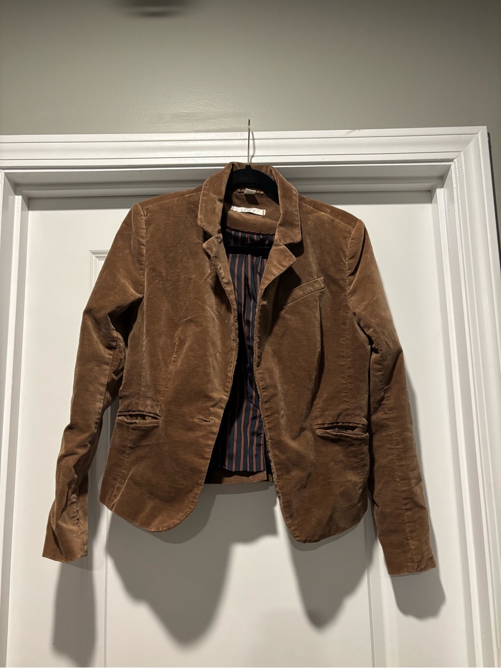 Vintage Ann Taylor Loft Women’s Corduroy Brown Blazer With Pockets Size 4